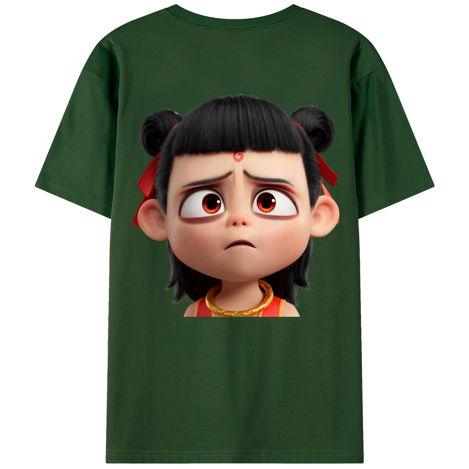 （画像用） Ne Zha 2 ナタ 魔童の大暴れ 綿100％半袖Tシャツ（背面プリント）